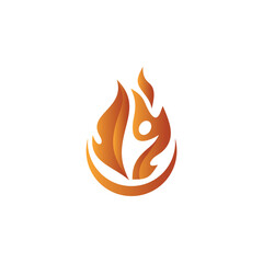 Man and fire sport logo