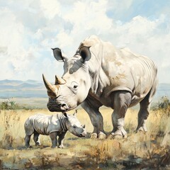 Lake Nakuru's rhino pair