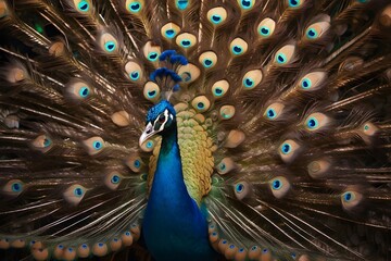 Obraz premium A beautiful peacock 