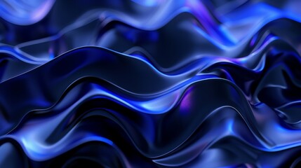 Obraz premium Smooth blue waves creating an elegant and abstract design, ideal for backgrounds and wallpapers