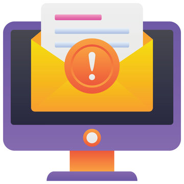 recommend clip art: Gradient color illustration for Warning mail