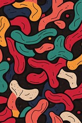 abstract hand-drawn maze pattern with bold and fluid lines 