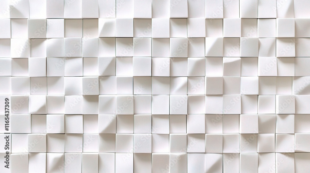 Poster Abstract White Cubes on Block Background with Random Shifts and Patterns
