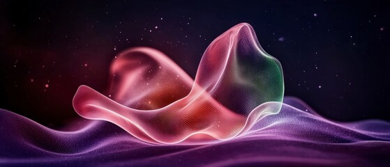 Abstract Purple   Pink Energy Wave  Digital Art Background