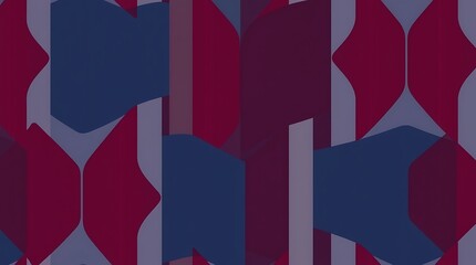 Obraz premium Abstract Geometric Pattern: A captivating digital illustration featuring a mesmerizing interplay of geometric shapes in rich hues of burgundy and blue, creating a dynamic and modern visual. 