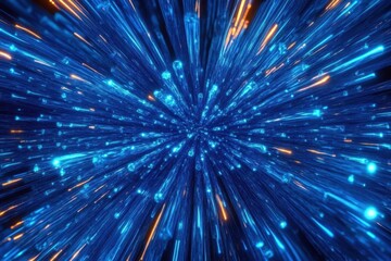 abstract digital background features a mesmerizing display of vibrant blue lines- creating a futuristic and dynamic technological atmosphere that captivates viewer's imagination with its sleek and mod