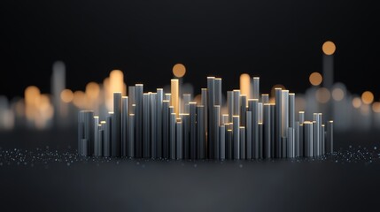 Fototapeta premium Vibrant cityscape at night, a stunning display of architecture and illumination illuminated