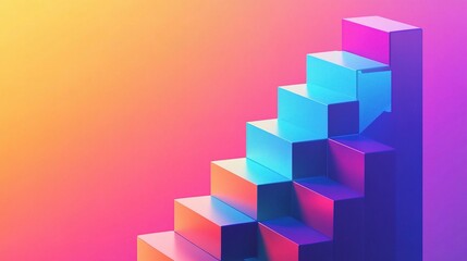 Fototapeta premium Vibrant Illustration of Business Growth Ladder for Creative Concepts