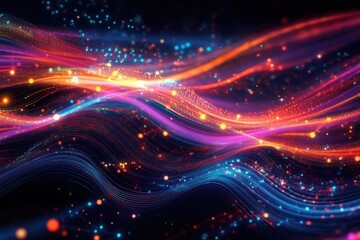 abstract technology background depicts a dynamic and interconnected network- with vibrant lines and nodes representing seamless flow of data and communication- creating a visually captivating represen