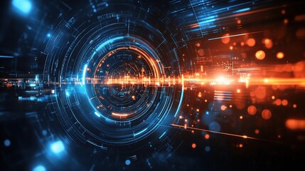 Fototapeta premium Futuristic Abstract Background with Neon Elements in Tech Style