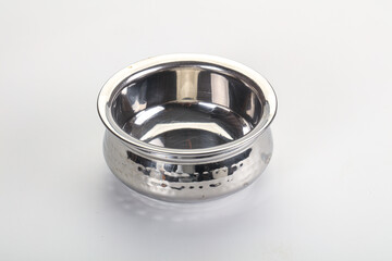 Indian metallic empty clean bowl isolated