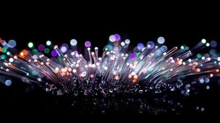 Abstract Fiber Optics  Illuminated  Technology  Network  Connectivity  Background
