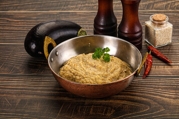 Eggplant dip - Mutabal with tahini paste