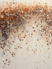 Naklejka premium Abstract artwork featuring cascading leaves in warm tones, creating a serene atmosphere.