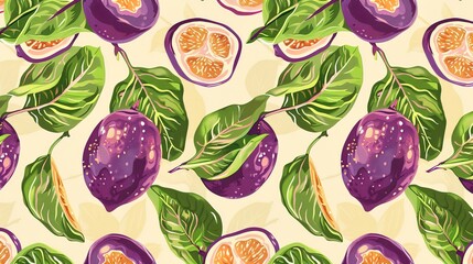 passionfruit seamless pattern wallpaper