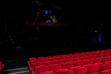 cinema auditorium with red seats