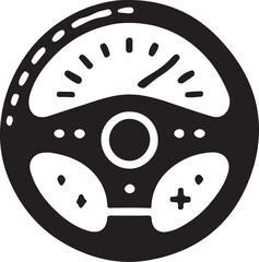 Stylized Car Steering Wheel Silhouette Design