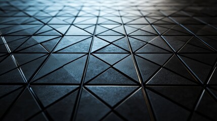 Dark Blue Triangular Pattern Background Texture  Abstract Polygonal Design  Geometric Shap