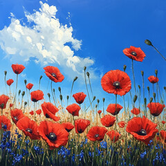 Obraz premium Poppy flowers, Memorial day