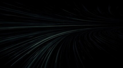 Fototapeta premium Dynamic curved light streaks on a black background. Speed and motion effect