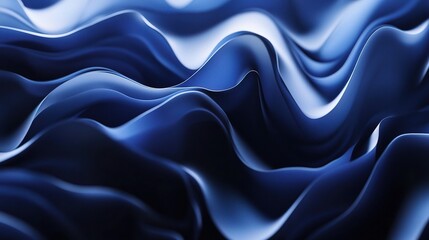 Fototapeta premium Dark Blue Abstract Background with Black Shadows and Waves
