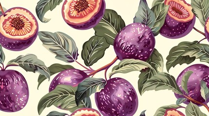 passionfruit seamless pattern wallpaper