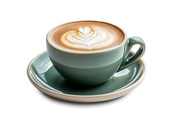 Obraz premium Cup of latte art coffee isolated on white background with clipping path