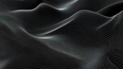 Deep Black Dynamic Abstract Vector Background with Wavy Patterns