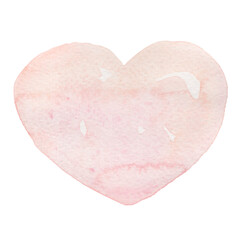 Pink heart shape watercolor illustration for decoration sign of emotional , wedding event and Valentine day festival.