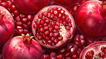 pomegranate seamless pattern wallpaper