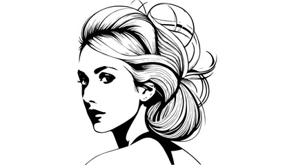 Beautiful girl Logo Illustration