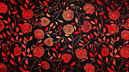 pomegranate seamless pattern wallpaper