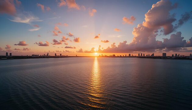 sunrise over the river