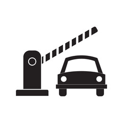 car parking barrier gate flat icon vector