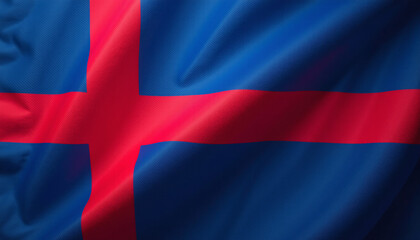 Fototapeta premium Vibrant Flag Design with Red Cross on Blue