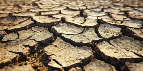a forest of dry trees in a serious drought. Drought in a forest with dry soil and dry trees