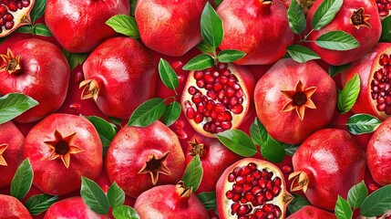 pomegranate seamless pattern wallpaper
