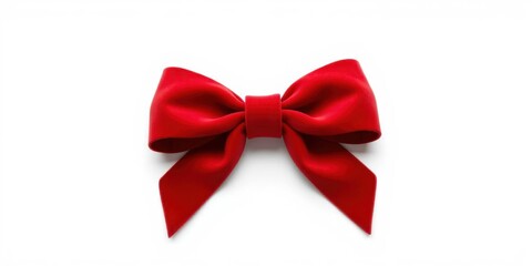 Big red bow on white background.