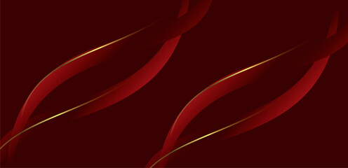 Luxury and elegant style template design. Abstract luxury red background with shiny golden. Luxury Background with Golden Lines on Dark. Premium and Elegant Background Design.