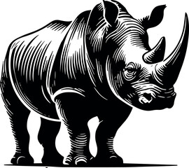Rhino vector black silhouette cricut design for T-shirt