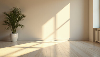 Empty Room with Sunlight and Plant