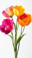 Fototapeta premium A Bouquet of Vibrant Tulips in Spring Colors