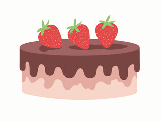 Chocolate Cake with Strawberries

