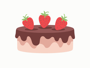 Chocolate Cake with Strawberries
