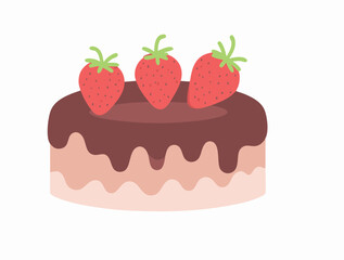 Chocolate Cake with Strawberries
