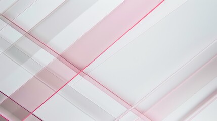 Obraz premium Intersecting translucent pink and white stripes create a dynamic and modern abstract pattern, perfect for a stylish wallpaper design