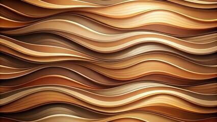 Abstract Wavy Pattern of Intertwined Brown Hues with Subtle Depth and Shine