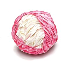 Obraz premium Artistic watercolor painting of a single red cabbage, isolated on a white background.