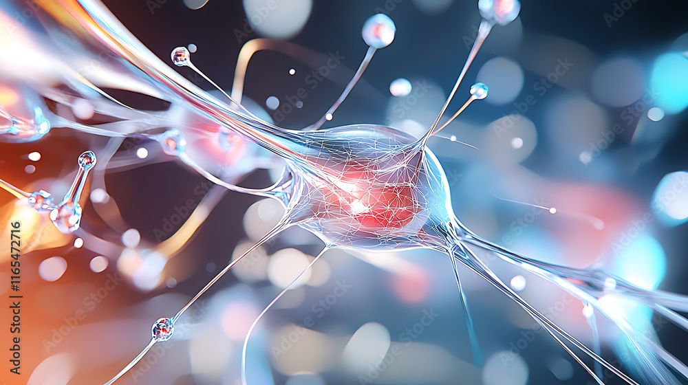 Poster neural network connection visualization in a digital realm science digital art abstract close-up con