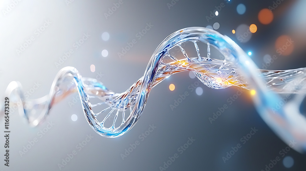 Poster exploring dna structure science lab digital visualization abstract environment up-close view biotech